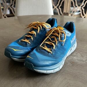 Hoka Blue and Yellow Athletic Shoes Men size 11.5